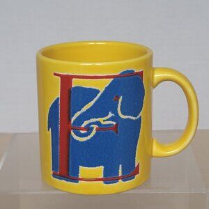 Waechtersbach Made in Spain Yellow Ceramic "E" is for Elephant Coffee Mug